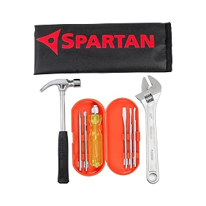 spartan 3 piece hand tool kit with 11 inch claw hammer 10 inch adjustable wrench amp 5 in 1 screwdriver set  multipurpose home repair tools for diy household maintenance amp office use