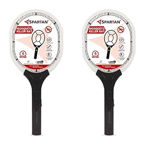 spartan mosquito resistant batrechargeable mosquito swatterzapper racquetmosquito racket blackgrey pack of 2