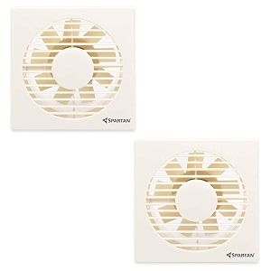 spartan pro vento 4 inch ventilation fan  blade size 100mm  axialexhaust cooling fan  ivory exhaust fan  6 months warranty  pack of 2  for kitchen office and bathroom