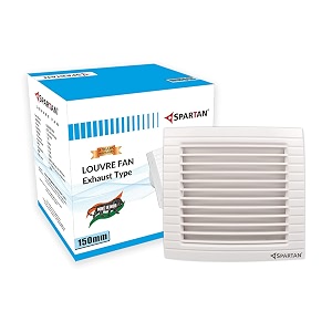 spartan pro vento 150 mm 6 inch exhaust fan for kitchen bathroom with strong air suction rust proof body and dust protection shutters  ivory cooling fan  6 months warrantywhite