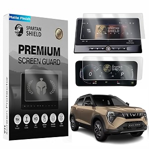 spartan shield screen protector combo for mahindra xuv 3xo 2024  1025 inch infotainment amp instrument cluster guard  xuv3xo digital display car accessories combo matte