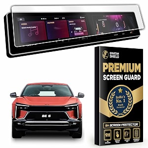 spartan shield screen guard for mahindra be6 2026 2025 - running  123 inch infotainment amp 123 inch instrument cluster full touchscreen protector  hd clear  water repellant  anti fingerprint  scratch resistant  be 6 car display accessory 2025 not tempered glass