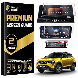 spartan shield screen guard combo for mahindra xuv 3xo 2024 facelift  1025 inch infotainment  instrument cluster protector  ax5 ax5l ax7 ax7  car display accessories not tempered glass