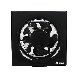 spartan ventilo 6 inch exhaustventilation fan  blade size 150 mm  6 months warranty  for kitchen bathroom with strong air suction rust proof body and dust protection shutters black