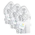 Spasilk Baby Bath Hooded Terry Towel with 3 Washcloths, Baby Bath Essentials, One Size, Gray Lion (Pack of 3)