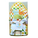 Spasilk Hooded Bath Towel and Washcloths Set for Newborns, 1 Soft Terry Baby Towel and 3 Baby Washcloths, Baby Essentials, Ideal, One Size, Yellow Ark