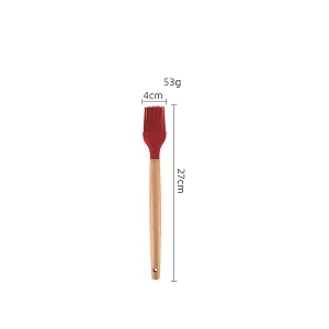 woodtula silicon basting brushes heat resistant up to 445f wooden handle pastry brushes spread oil butter sauce marinades for bbq grill barbeque amp kitchen baking cooking 27 cm red
