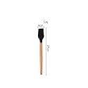 Woodtula Silicon Basting Brushes Heat Resistant up to 445°F, Wooden Handle Pastry Brushes, Spread Oil Butter Sauce Marinades for BBQ Grill Barbeque &amp; Kitchen Baking, Cooking 27 cm Black