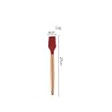 Woodtula Silicon Basting Brushes Heat Resistant up to 445°F, Wooden Handle Pastry Brushes, Spread Oil Butter Sauce Marinades for BBQ Grill Barbeque &amp; Kitchen Baking, Cooking 27 cm Red