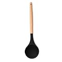 Woodtula Silicone Ladle Spoon, Wooden Handle Nonstick Kitchen Ladles, BPA-Free &amp; Heat Resistant up to 445°F, Silicone Kitchen Cooking Utensils Baking Tool 31.5 cm