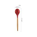 Woodtula Silicone Ladle Spoon, Wooden Handle Seamless Nonstick Kitchen Soup Ladle, BPA-Free &amp; Heat Resistant up to 445°F, Silicone Kitchen Cooking Utensils Baking 31.5 cm Red