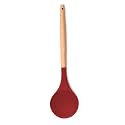 Woodtula Silicone Ladle Spoon, Wooden Handle Nonstick Kitchen Ladles, BPA-Free &amp; Heat Resistant up to 445°F, Silicone Kitchen Cooking Utensils Baking Tool 31.5 cm