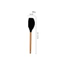 Woodtula Silicone Spatula, BPA Free Heat Resistant up to 445°F,Wooden Handle Non Stick Rubber Kitchen Spatulas for Cooking, Baking, and Mixing 31.7 cm Black