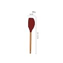 Woodtula Silicone Spatula, BPA Free Heat Resistant up to 445°F,Wooden Handle Non Stick Rubber Kitchen Spatulas for Cooking, Baking, and Mixing 31.7 cm Red