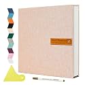 Spbapr Large Photo Album, DIY Scrapbook for 4x6, 5x7, 8x10 Pictures, 40 Pages, Khaki Color, with Metallic Pen and Scraping Plate