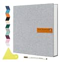 Spbapr Large Photo Album Self Adhesive Magnetic Scrapbook,DIY Scrapbook Album for 4x6 5x7 8x10 Picture,40 Pages Linen Cover Memory Book for Wedding Family Baby Pets, with Metallic Pen and Scraping