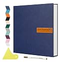 Spbapr Large Photo Album Self Adhesive Magnetic Scrapbook,DIY Scrapbook Album for 4x6 5x7 8x10 Picture,60 Pages Linen Cover Memory Book for Wedding Family Baby Pets, with Metallic Pen and Scraping