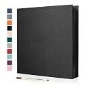 Spbapr Large Photo Album Self Adhesive Linen Cover Magnetic Scrapbook Album DIY Scrap Book 40 Black Sticky Pages for 3x5 4x6 5x7 8x10 Pictures with A Metal Pen