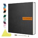 Spbapr Large Photo Album Self Adhesive Magnetic Scrapbook,DIY Scrapbook Album for 4x6 5x7 8x10 Picture,60 Pages Linen Cover Memory Book for Wedding Family Baby Pets, with Metallic Pen and Scraping