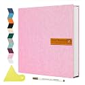 Spbapr Large Photo Album Self Adhesive Magnetic Scrapbook,DIY Scrapbook Album for 4x6 5x7 8x10 Picture,60 Pages Linen Cover Memory Book for Wedding Family Baby Pets, with Metallic Pen and Scraping