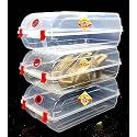 SPC Rectangle Stackable Shoes Sandals Heels Sneakers Footwear Storage Organizer Box with Lid Multipurpose (Large, Clear) - Pack of 3