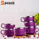 SPEACK Pack of 6 Stainless Steel Plastic