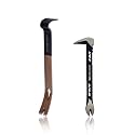 Spec Ops Tools Pry Bar, Crowbar for Demolition &amp; Nail Pulling, High-Carbon Steel, 15" Flat Pry Bar, 10" Cats Paw