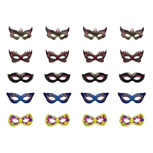 special you 20pcs multicolor eye mask for kids - fancy elastic wear for birthdaytheme parties - paper face mask for boys and girls