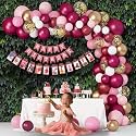 SpecialYou.in Burgundy Pink Balloons 1St Birthday Decoration