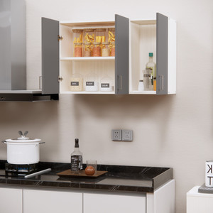 speciality panels space-saving wall hanging 3 doors cupboard organizer with 3 shelvesfrench cleat engineered wood kitchen cabinet