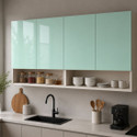 SPECIALITY PANELS 4 Door Mirror Glossy UV Resistant handless shutter Free Installation By brand Engineered Wood Crockery Cabinet