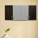 SPECIALITY PANELS 4 Doors Modular Wall Cabinet with 10 years guarantee against Borer & Termites Engineered Wood Kitchen Cabinet (Finish Color - White & Choco Silk, Pre-assembled)