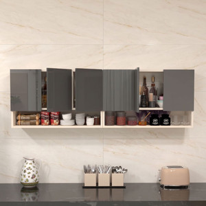 speciality panels 6 door mirror glossy triple layered handless shutter free assembly by brand engineered wood crockery cabinet