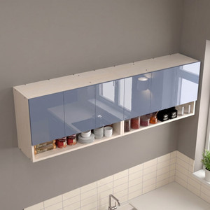 speciality panels 6 door mirror glossy triple layered handless shutter free assembly by brand engineered wood crockery cabinet