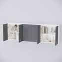 SPECIALITY PANELS 6 Doors Modular Wall Cabinet with Borer & Termites Free Assembly Engineered Wood Kitchen Cabinet (Finish Color - Grey & White, Pre-assembled)