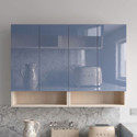 SPECIALITY PANELS 4 Door Mirror Glossy UV Resistant handless shutter , Shelf Free Installation Engineered Wood Crockery Cabinet