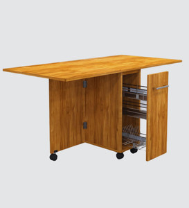 speciality panels folding dining table with crockery unit  installation provided by brand engineered wood 6 seater dining table