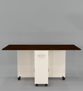 speciality panels folding dining table with crockery unit  installation provided by brand engineered wood 6 seater dining table