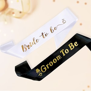 specialyou bride to be sash amp groom to be decoration set  bachelorette party props bride to be props amp bride to be decoration  couple wedding gift- 2 pcs