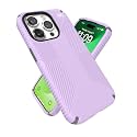 Speck iPhone 15 Pro Case - Built for MagSafe, Drop Protection Grip - Scratch Resistant, Soft Touch, 6.1 Inch Phone Case - Presidio2 Grip Spring Purple/Cloudy Grey/White