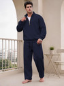 SPECTATOR Men Solid Dark Blue Night Suit