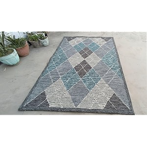 Spectrum Pattern Wool Carpet with Loop Texture