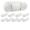 SPECTSUN 10 Pack LED Emergency EXIT Sign Lighting Combo- 120-277V Emergency Exit Lights for Home Power Failure-UL 924 Certified Commercial Emergency Light Fixtures,Ebulb Led Light Bulb