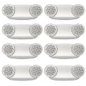 SPECTSUN 8 Pack LED Exit Emergency Light Combo with Battery Backup-US Standard Commercial Corded Emergency Exit Sign Lights for Home Power Failure,UL 924 Certified,White Emergency Lighting Exit Signs