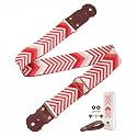 Speed Red Guitar Strap - Real Thick Cowhide Ends,Safe Durable,2in Wide Soft Jacquard Embroidered Cotton Adjustable Guitar Straps for Acoustic,Bass & Electric Guitars,Guitarists Gift Set
