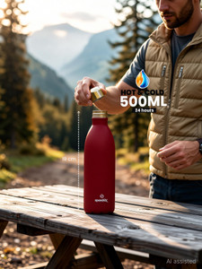 speedex stainless steel vacuum insulated hot  cold water bottle feather touch finish 500 ml stainless steel flask