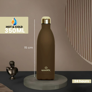 speedex stainless steel vacuum insulated hot  cold water bottle feather touch finish 350 ml stainless steel flask