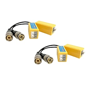 speedio 8mp bnc connectorvideo balun connector for cctv cameras compatible in all formats and cables 298 ahd cvi tvi coax to utp cat6  pack of 2 pair