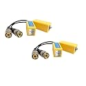 Speedio 8Mp Bnc Connector/Video Balun Connector For CCTV Cameras Compatible in all formats and Cables 298 AHD CVI TVI Coax to UTP Cat6 / Pack of 2 Pair