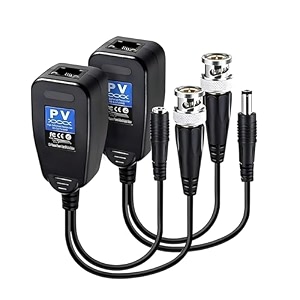 speedio 8mp bnc connectorvideo balun connector for cctv cameras compatible in all formats and cables 298 ahd cvi tvi coax to utp cat6  pack of 2 pair